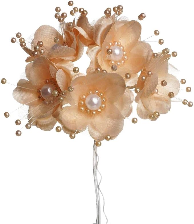 Party Favors Plus Peach Satin Organza Flowers 72 Count