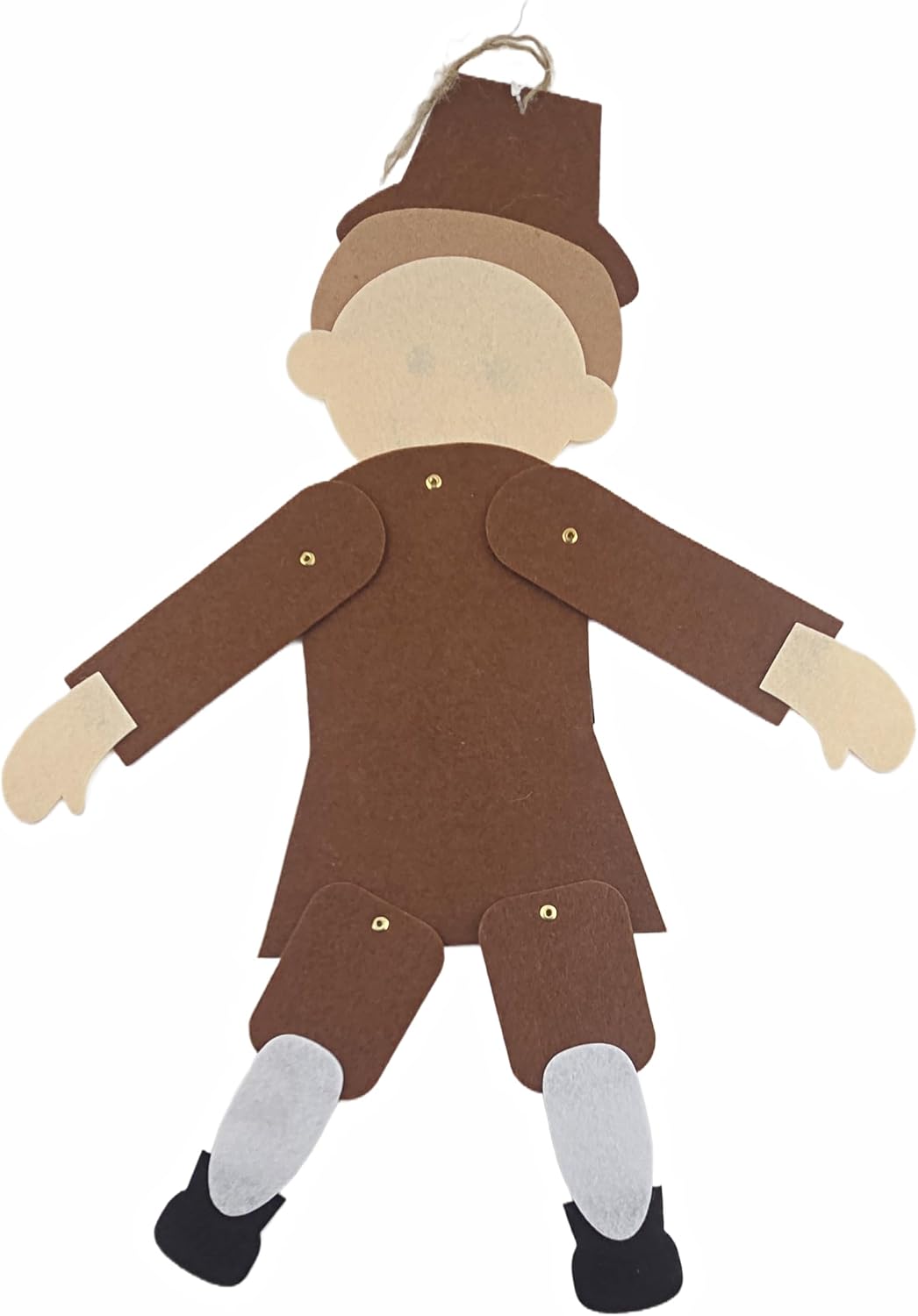 Harvest Pilgrim, Scarecrow and Turkey Jointed Felt Cutouts 19in.High - 3 pc. Set