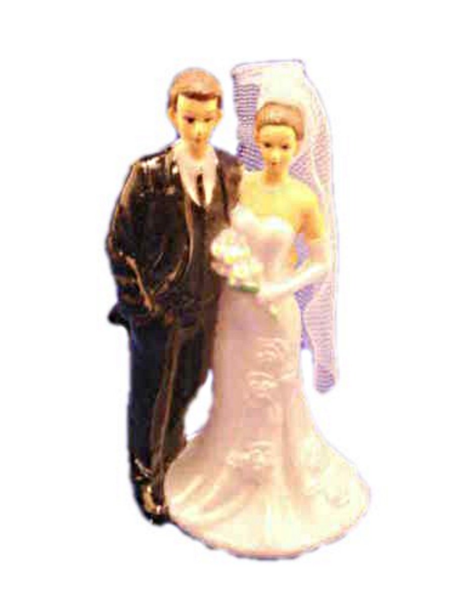 Party Favors Plus Plastic Bride Groom Cake Topper Statues 3 Count