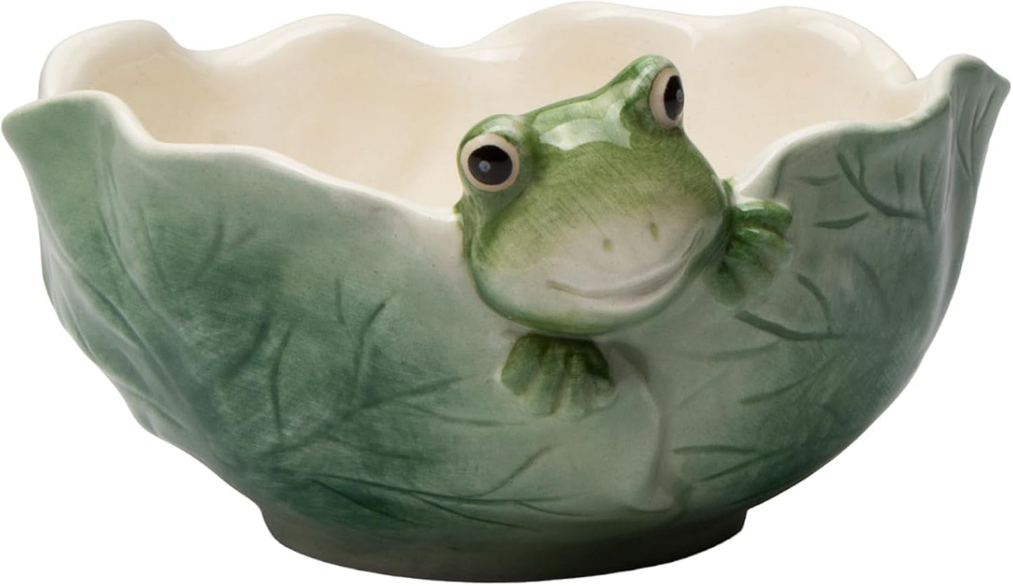 Cosmos Gifts Fine Ceramic Frog Decorative Candy Bowl 5-1/8" L