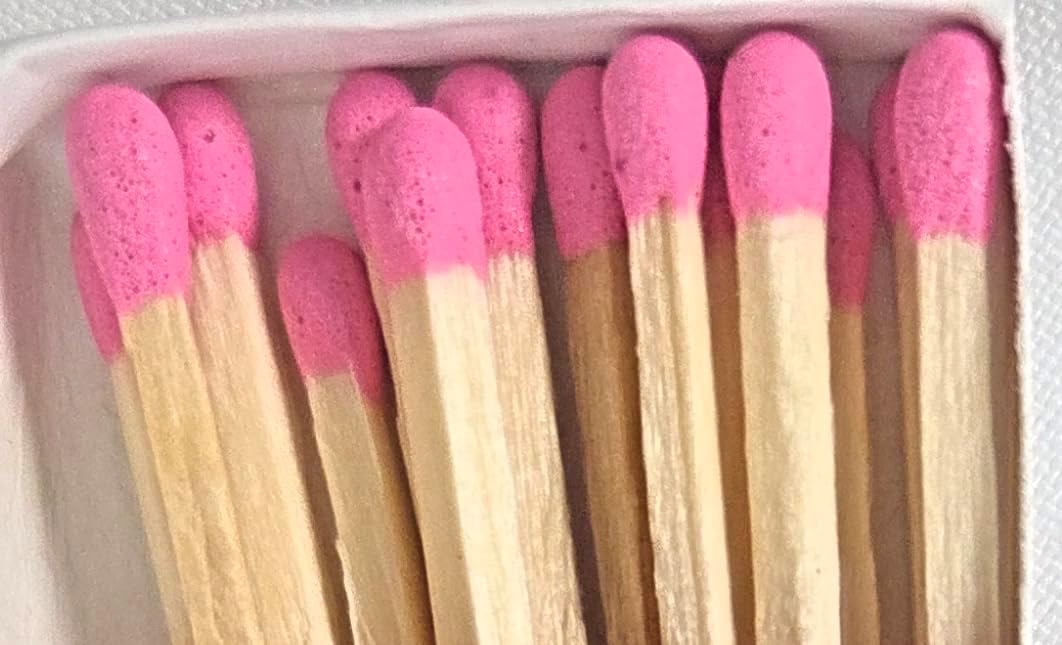 Party Favors Plus Plain Hot Pink Cover Wooden Matches Box 50 Count