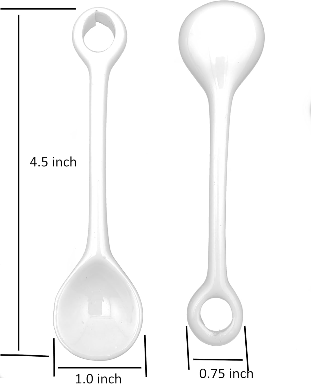 Party Favors Plus White Porcelain Spoons 4.5 Inch 12 Count