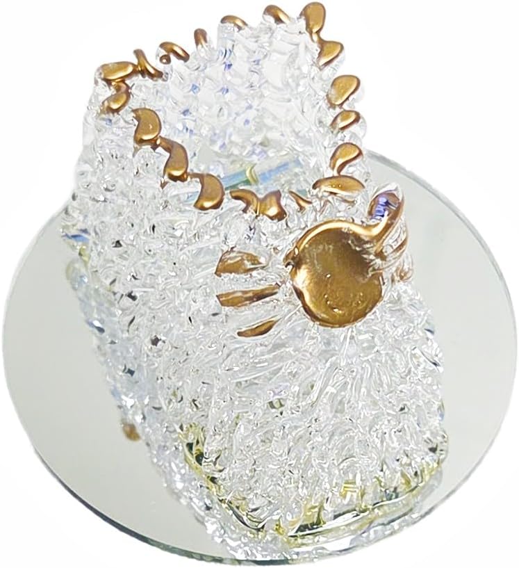 Party Favors Plus Resin Crystal Baby Bootie Figurine White Rose Gold 1.25 Inch