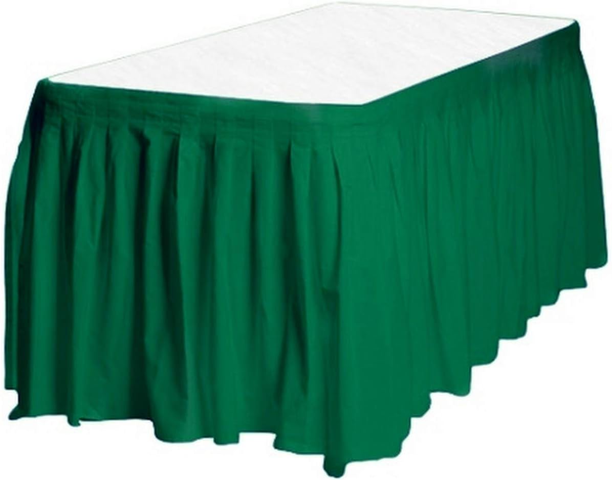 Party Favors Plus Kelly Green Plastic Table Skirts 29 in x 13 Ft