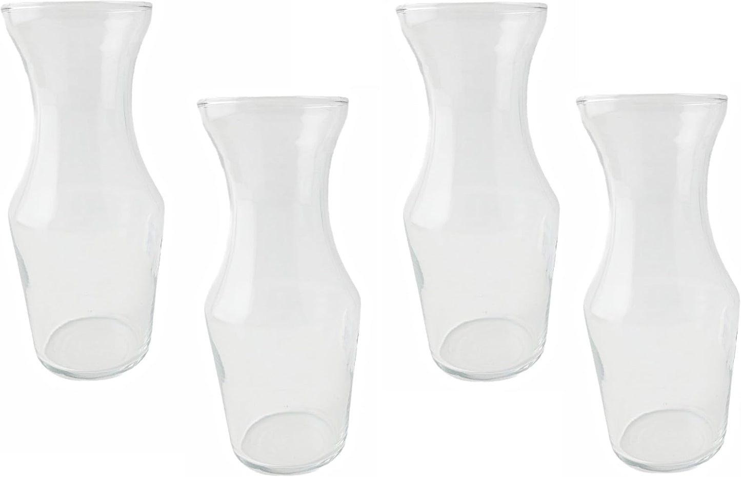 Party Favors Plus Clear Glass Hourglass Vase Set of 4 6.5in