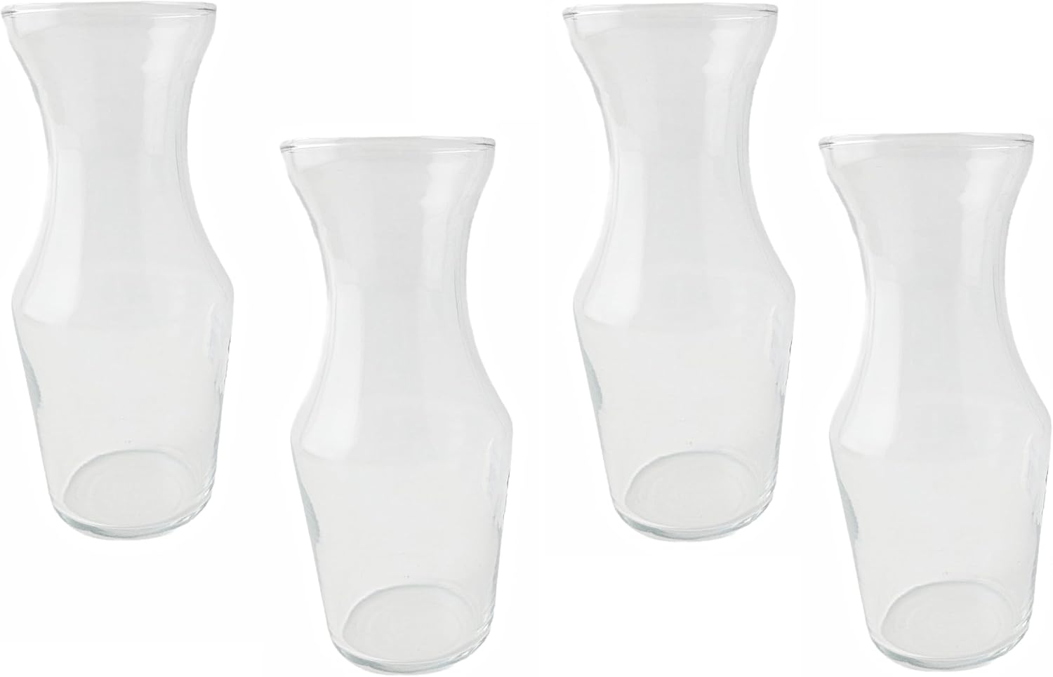 Party Favors Plus Clear Glass Hourglass Vase Set of 4 6.5in