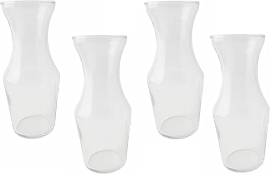 Party Favors Plus Clear Glass Hourglass Vase Set of 4 6.5in