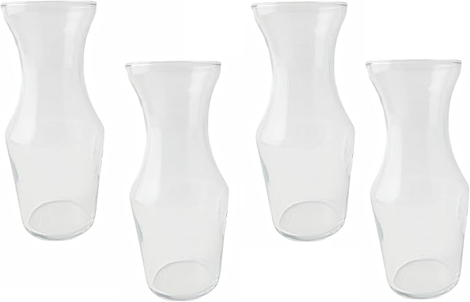 Party Favors Plus Clear Glass Hourglass Vase Set of 4 6.5in