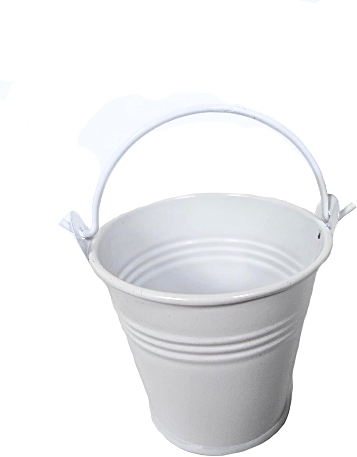 Party Favors Plus Light Gray Mini Metal Tin Pails with Handles 2 Inch 9 Piece