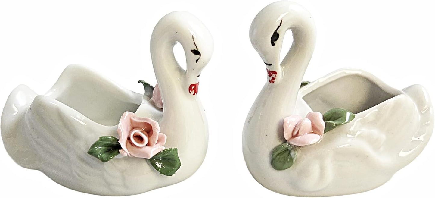 Party Favors Plus Ceramic Swan Ring Holder Set 3 Piece