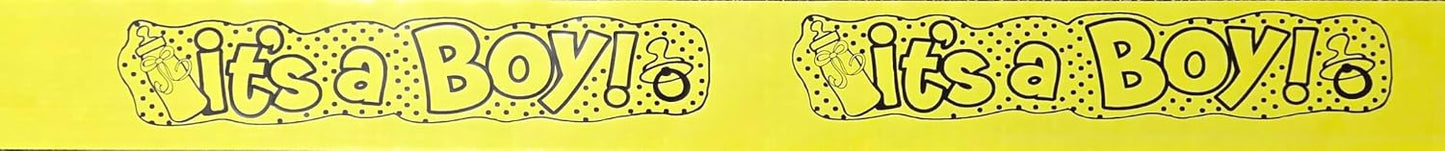 Party Favors Plus Yellow Caution Barricade Tape It's a Boy 100 ft