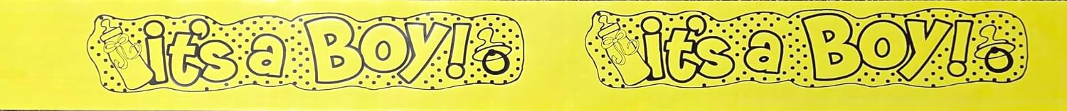 Party Favors Plus Yellow Caution Barricade Tape It's a Boy 100 ft