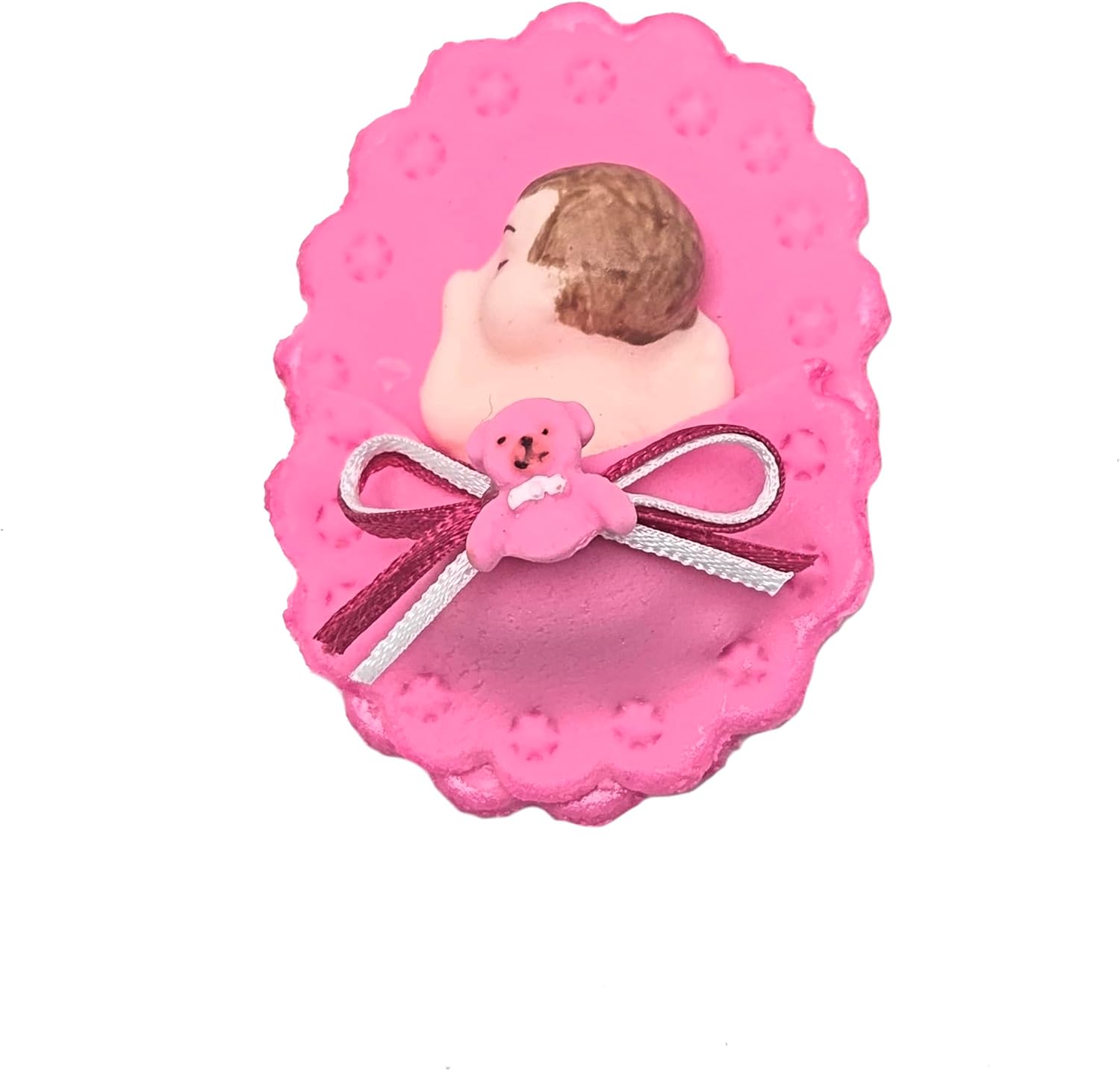 Party Favors Plus Cold Porcelain Sleeping Baby Capias Figurines Pink 6 Count