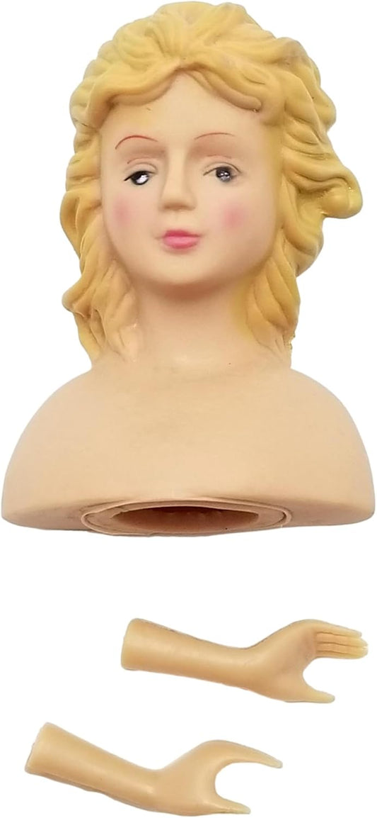 Party Favors Plus Blonde Hair Vinyl Lady Angel Doll Hands and Head Sets 6 Count