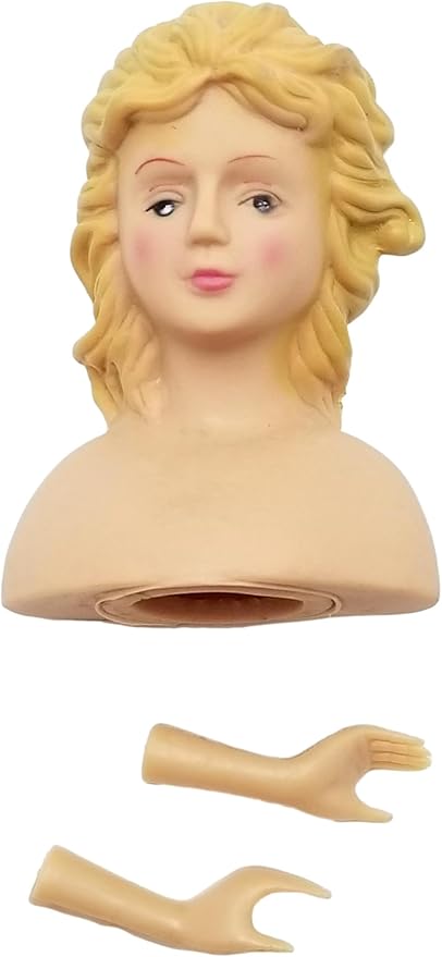 Party Favors Plus Blonde Hair Vinyl Lady Angel Doll Hands and Head Sets 6 Count