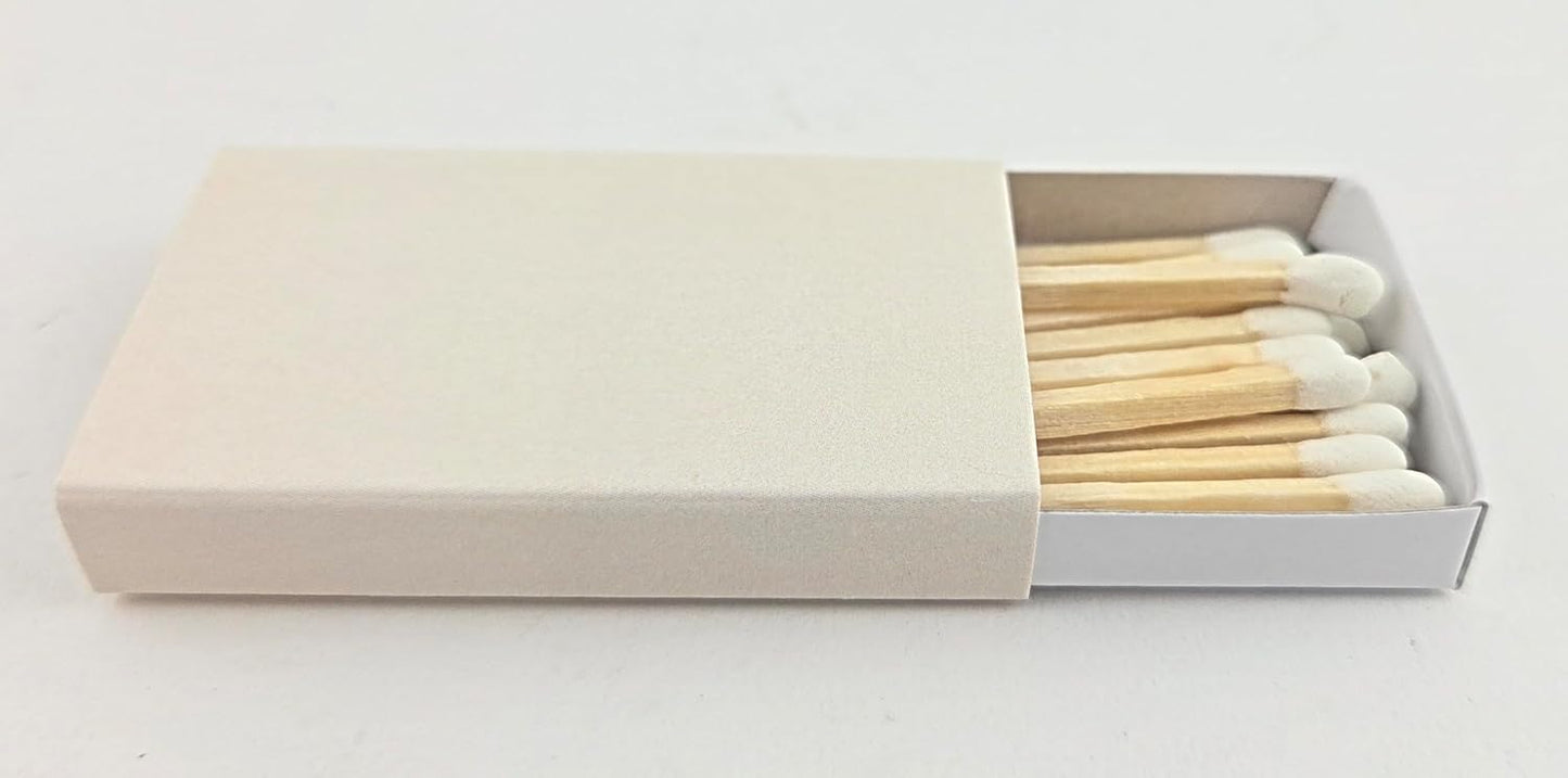 Plain Cream Cover White Tip Wooden Box Matches 50 Pack