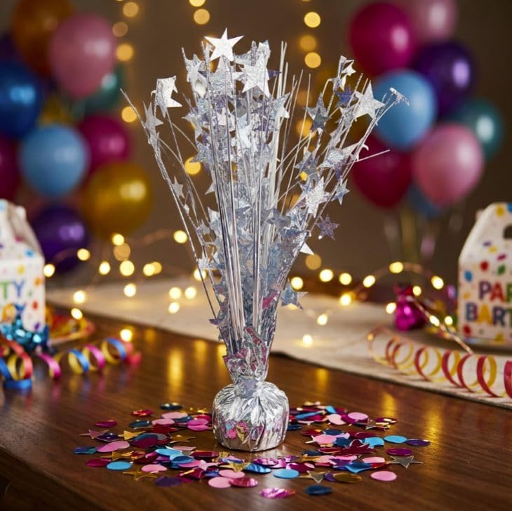 Silver Mosaic Stars Centerpiece 2pcs
