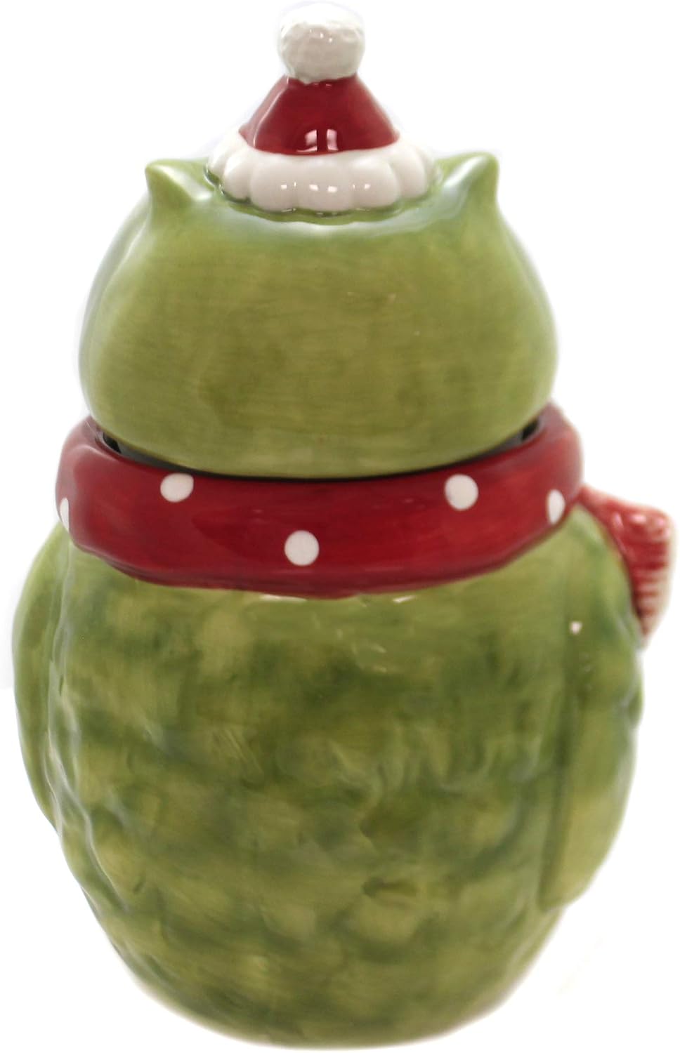 Cosmos Gifts Ceramic Owl Design Holiday Cookie Jar 9-5/8"