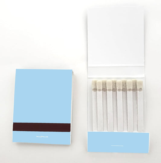 Party Favors Plus Plain Light Blue Matches 20 Strike Matchbooks 50-Pack