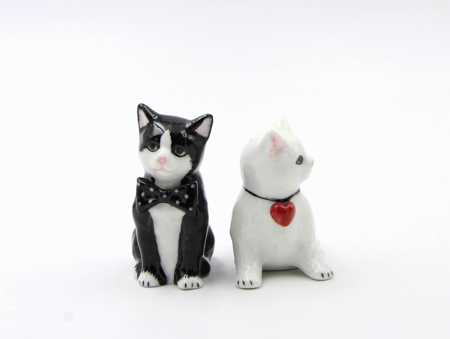 Cosmos Gifts Fine Porcelain Be My Valentine White and Black Cat Salt & Pepper Shakers Set 3-1/8" H