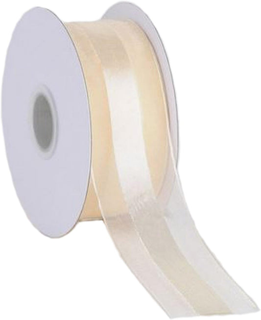 Party Favors Plus Ivory Organza and Satin Ribbon 1.5in 25 Yards