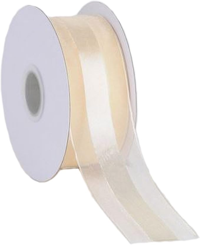 Party Favors Plus Ivory Organza and Satin Ribbon 1.5in 25 Yards