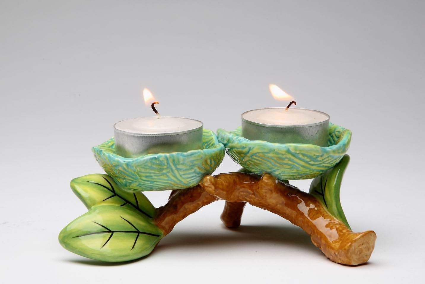 Cosmos Gifts Fine Ceramic Flights of Fancy Birds Couple in Bird Nest Salt and Pepper Shakers Set 3 pcs 5-1/8" L Multicolor