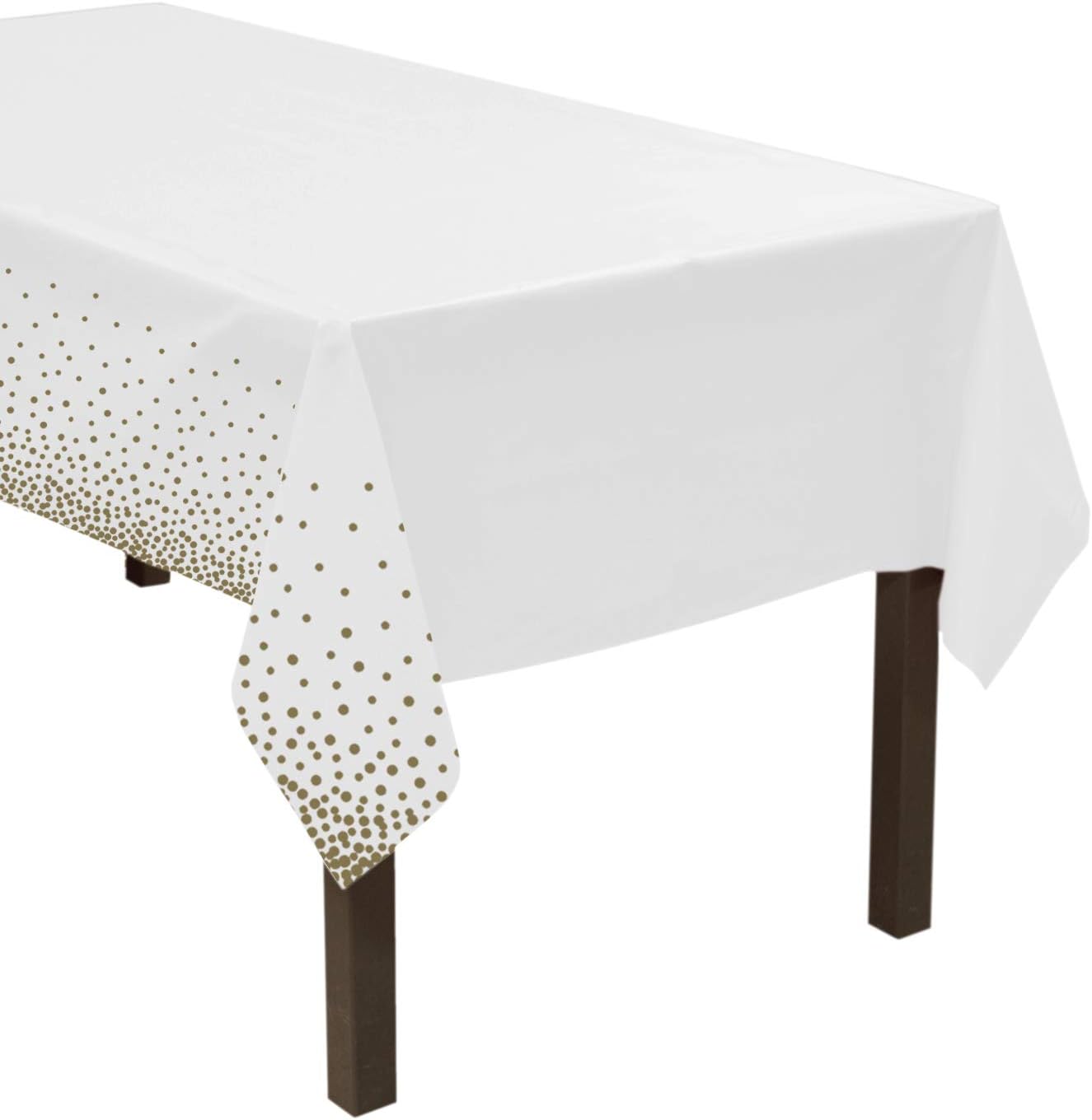 Party Essentials Heavy Duty Disposable New Years Plastic Tablecloth 54 x 108 In 1 Count