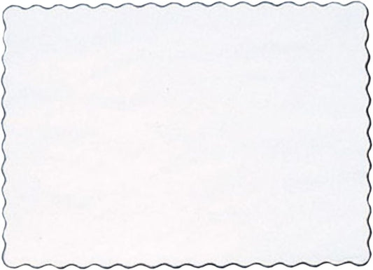 Party Favors Plus White Paper Placemats Scalloped Edge 10x14 Inch 50 Count