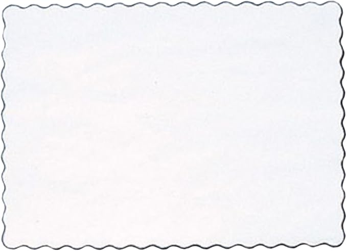 Party Favors Plus White Paper Placemats Scalloped Edge 10x14 Inch 50 Count