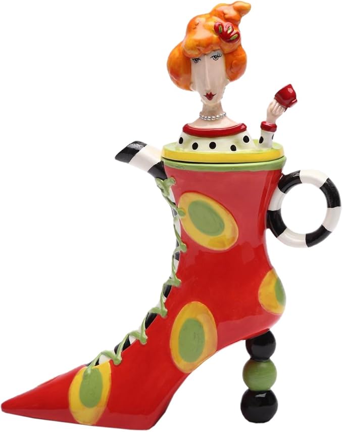 Appletree Design Afternoon Tea Lady Teapot 8-5/8-Inch Multicolor