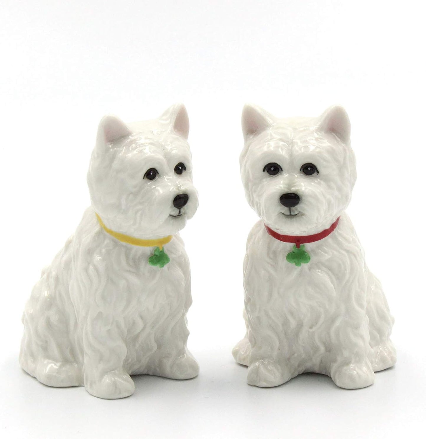 Cosmos Gifts Fine Porcelain West Highland White Terrier Shamrocks Salt and Pepper Shakers Set 2-7/8 In White