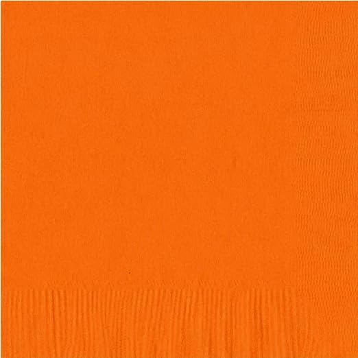 Party Favors Plus Plain Orange Paper Luncheon Dinner Napkins 50 Count