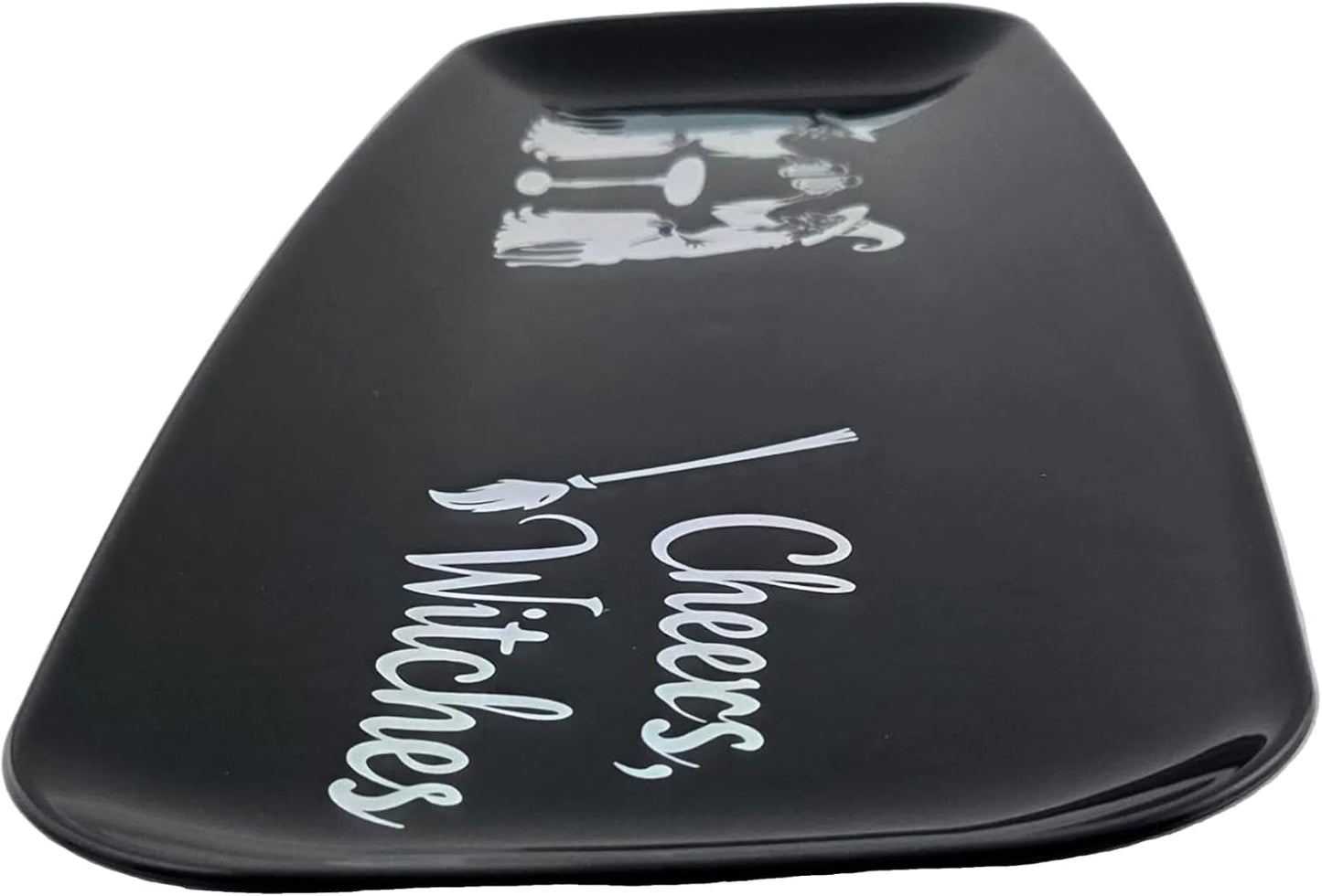 Halloween Oblong Serving Trays Cheers Witches & Boo Crew 2pc Set