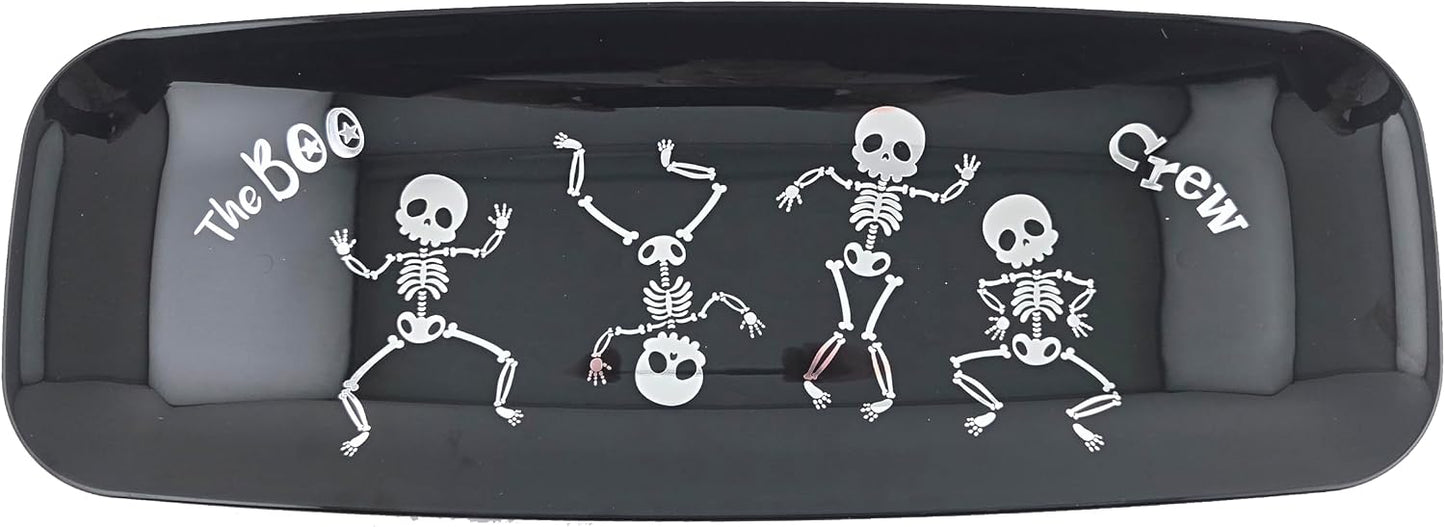 Halloween Oblong Serving Trays Cheers Witches & Boo Crew 2pc Set