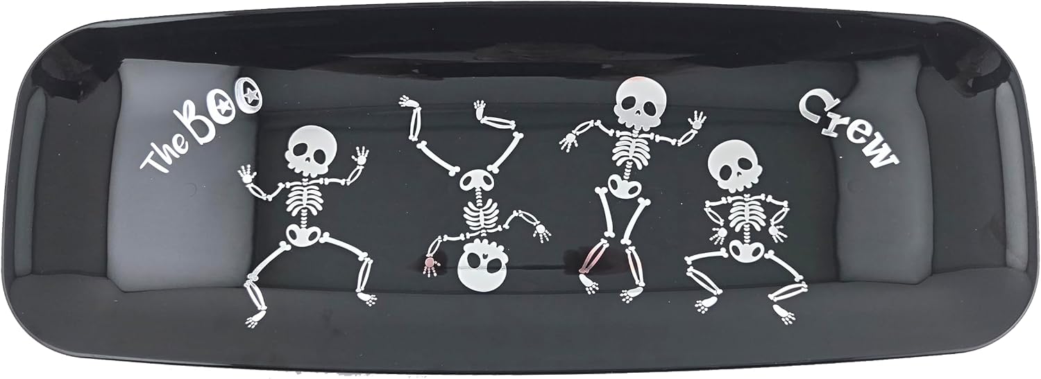 Halloween Oblong Serving Trays Cheers Witches & Boo Crew 2pc Set