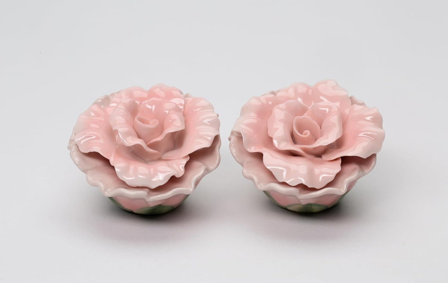 Cosmos Gifts Fine Porcelain Pink Rose Salt & Pepper Shakers Set 2-1/2" H