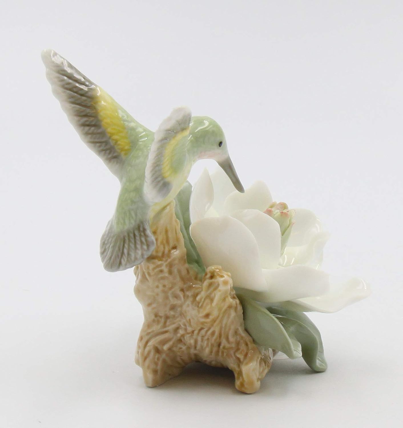 Cosmos Gifts Fine Porcelain Hummingbird with Magnolia Figurine 4" H 96402