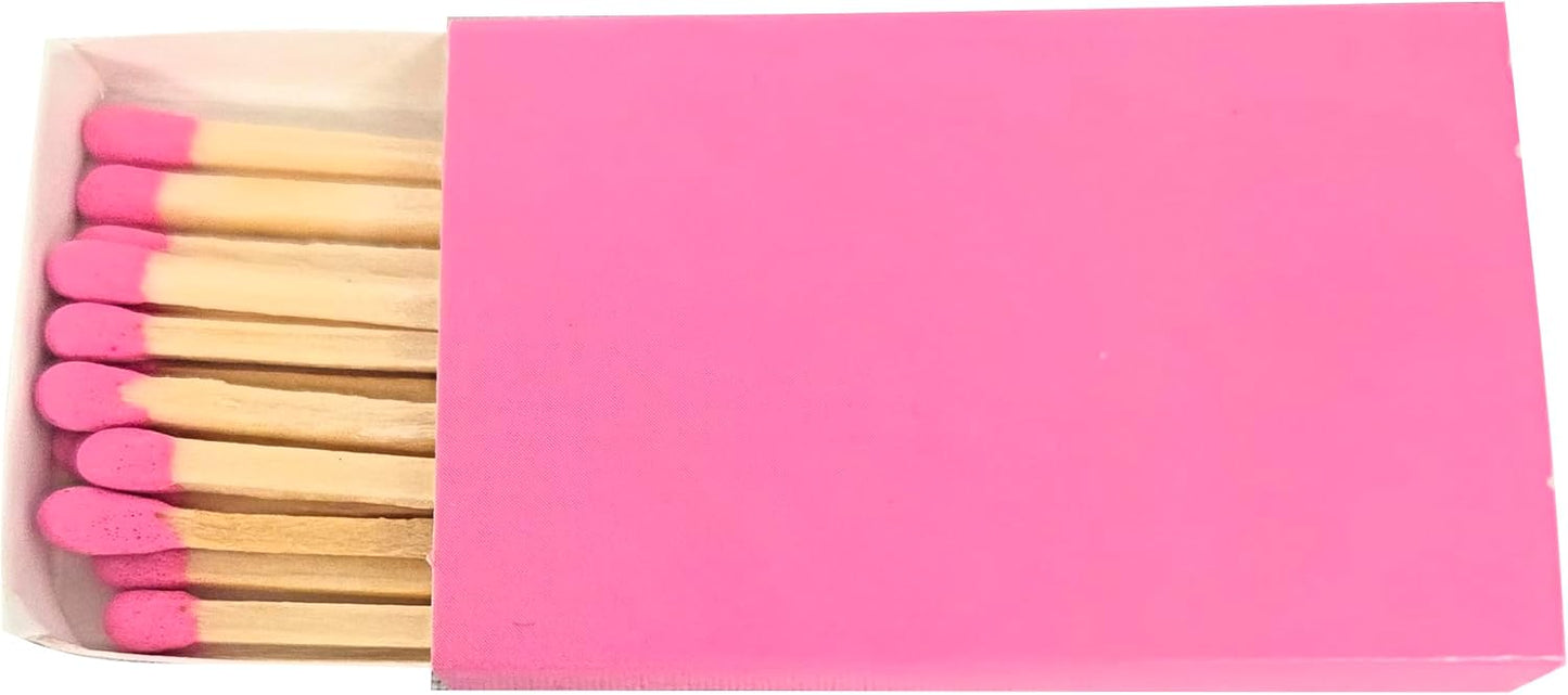 Party Favors Plus Plain Hot Pink Cover Wooden Matches Box 50 Count