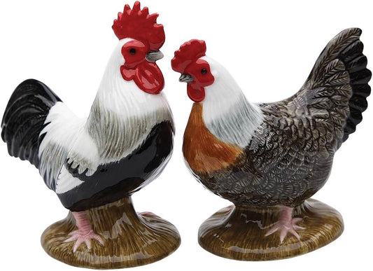StealStreet Fine Ceramic Painted Pair of Roosters Salt and Pepper Shakers Set Black 3-7/8" H SS-CG-20883
