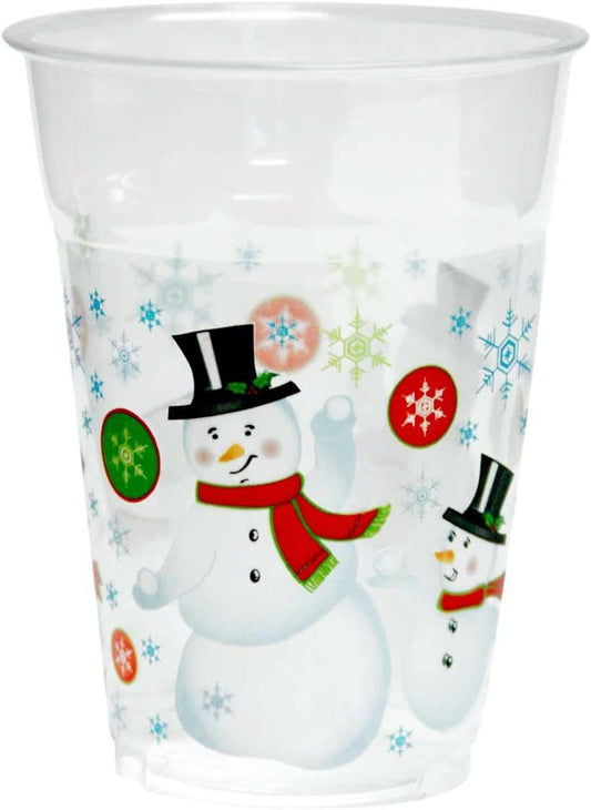 Party Essentials Soft Plastic Snowman Party Cups 16-Ounce 20 Count