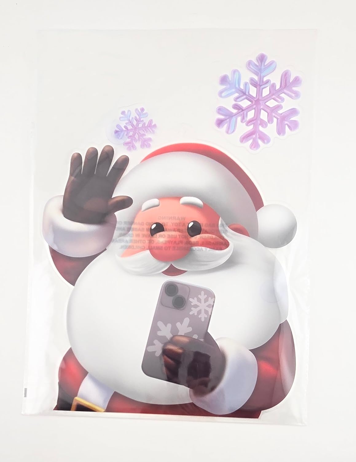 Multicolor Christmas Window Decorations with Suction Cups, 4 Pieces