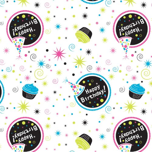 Party Essentials Heavy Duty Printed Plastic Table Cover Happy Birthday 54" x 108"
