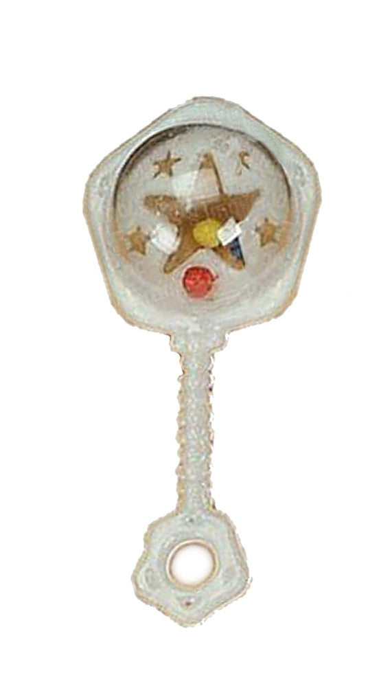 Party Favors Plus White Plastic Rattles with Beads 24 Count
