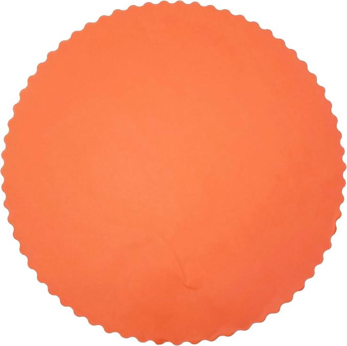 Party Favors Plus Orange Round Paper Placemats Scalloped 14 Inch 24 Count