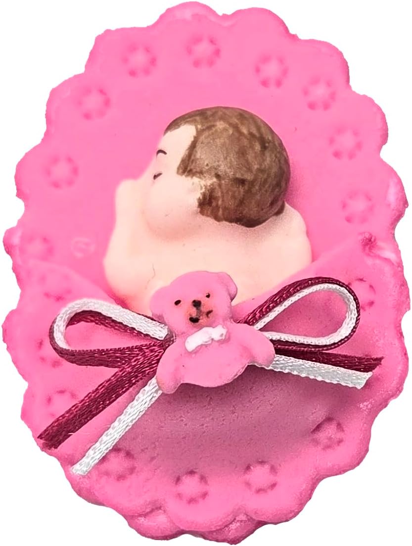Party Favors Plus Cold Porcelain Sleeping Baby Capias Figurines Pink 6 Count