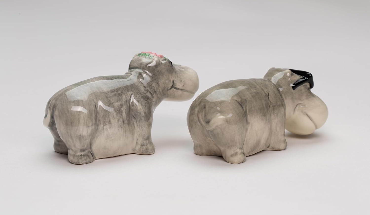 Cosmos Gifts Fine Ceramic Hippo Coupe Hippopotamus Salt & Pepper Shakers Set 3-1/2"