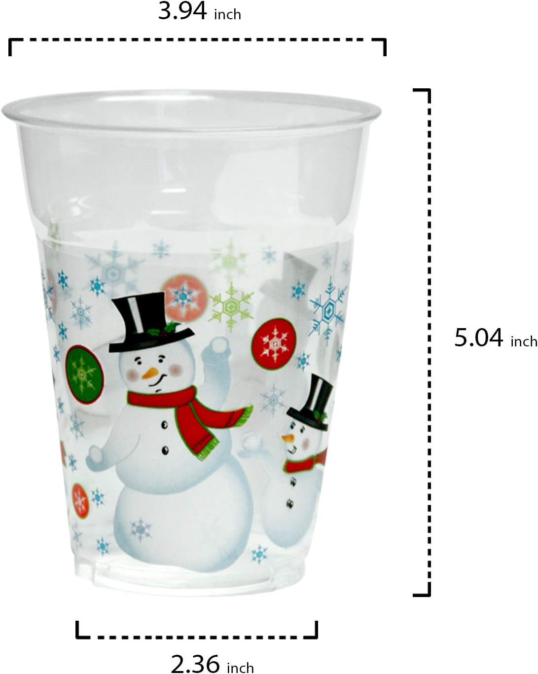 Party Essentials Soft Plastic Snowman Party Cups 16-Ounce 20 Count