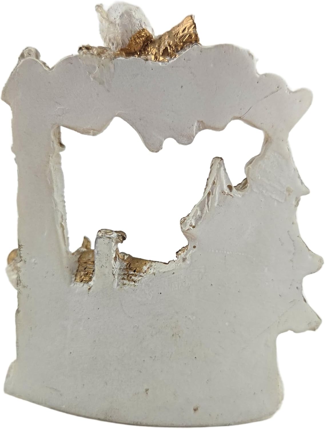 Party Favors Plus White Gold Polyresin Angel Figurine Tea Light Holder Set of 2