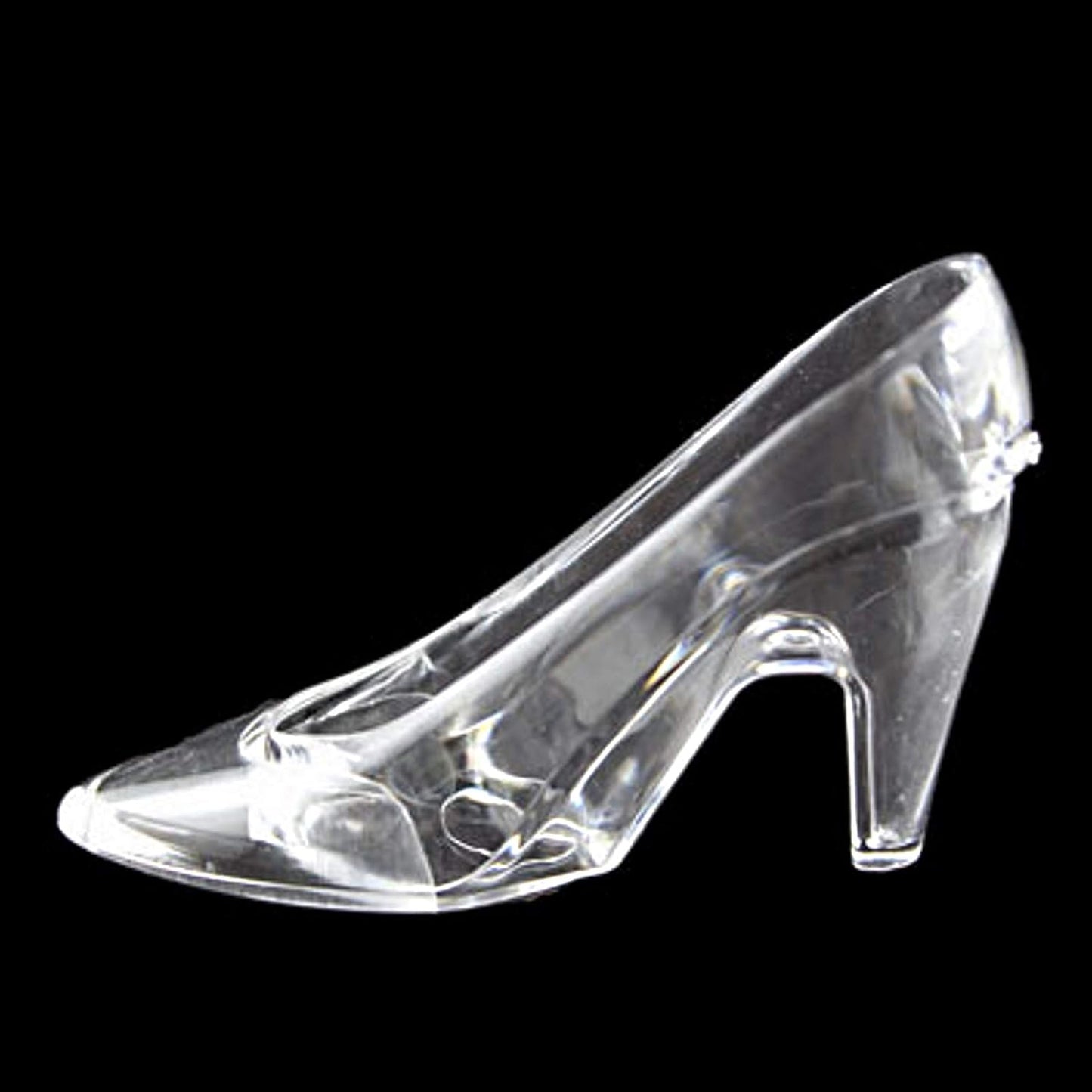 Party Favors Plus Clear Fillable Cinderella Slipper Wedding Favor Holders Plastic 3.5 Inch 24 Count